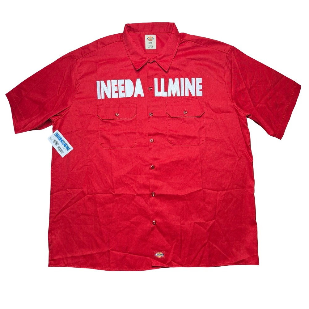I Need All Mine INAM Los Angeles LA Black Culture Brand x Dickies Red Work Shirt